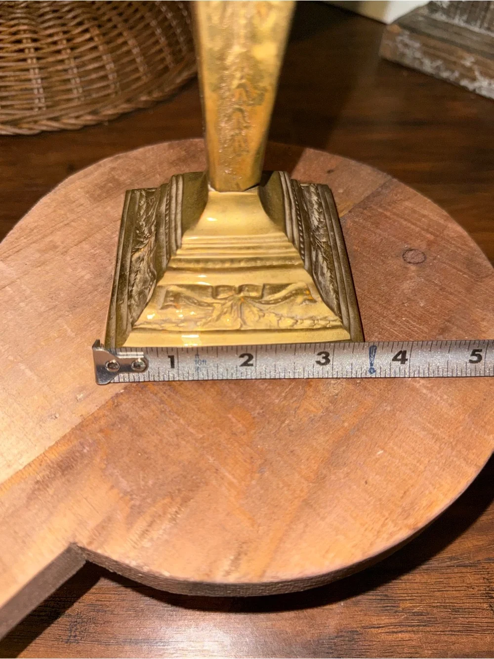 Repousse Brass Taper Candlestick Holder